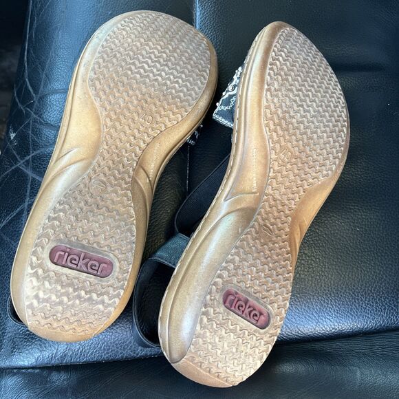Rieker Shoes Womens Size 9 Embroidered Slip On Sandals Comfort Slingback 40 - Picture 5 of 7
